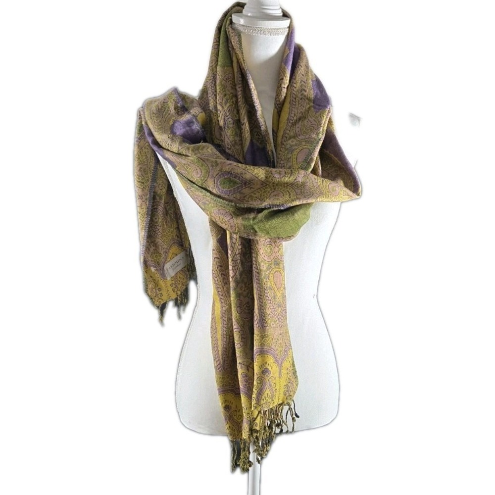 Pashmina Finished Paisley Shawl Wrap 72"by 26" Fringed Scarf Throw Tapestry Boho